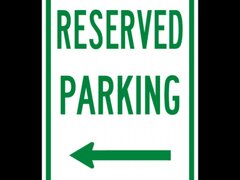 Reserved Parking Left Arrow Sign